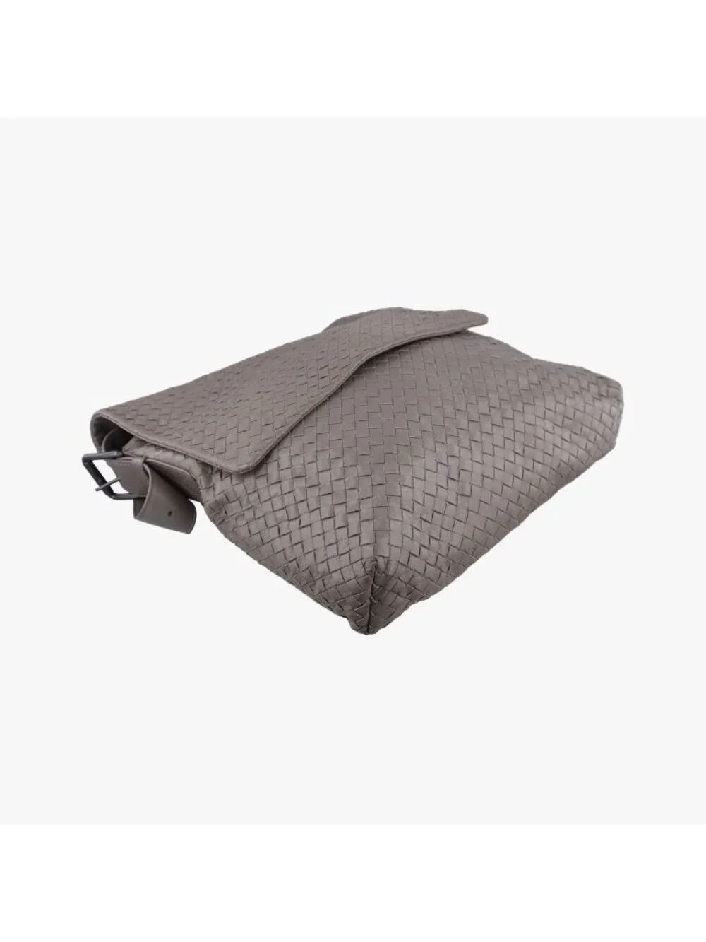 Bottega Veneta Intrecciato Gray Lambskin Shoulder Bag